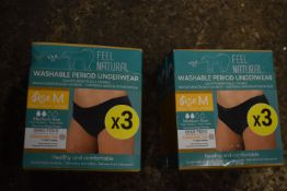 *6x Washable Period Underwear 3pk Size: M