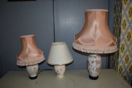 Three Pottery Table Lamps