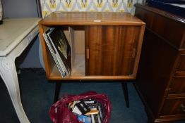 Retro Record Cabinet Including LP Records and Cassette Tapes