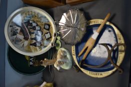 Vintage Pub Trays Including Hull Brewery, Anchor Beer, Pottery Lamp, etc.