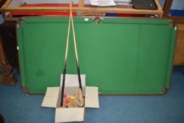 Small Snooker Table with Cues and Balls