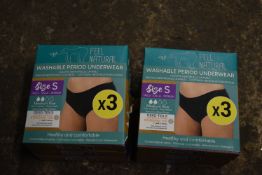 *6x Washable Period Underwear 3pk Size: S