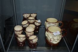 Wiess Pottery Monk Egg Cups and Cruets etc.