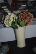 Large Vase by Patterson’s of Chesterfield with Artificial Flowers
