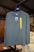 *Orvis Blue V-Neck Long Sleeve Top Size: M