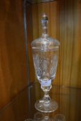 Cut Glass Lead Crystal Lidded Golfing Goblet