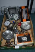 Vintage Car Lights, Pressure Gauges, Film Editor, etc.
