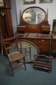 Edwardian Inlaid Mahogany Mirror Backed Dressing T