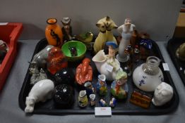Glass and Pottery Ornaments Including Carlton Ware