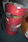 *Five Red Circular Lampshades