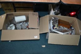 Two Boxes of Household Goods, Glassware, Pottery,