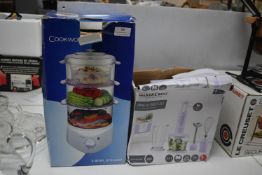 Cookworks Three Bowl Steamer and a Silvercrest Hand Blender Set