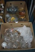 Two Boxes of Glassware and Pottery
