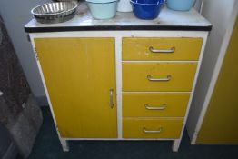 1960’s Painted Kitchen Cupboard with Enamel Top