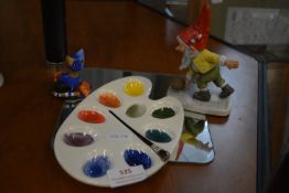 Goebel Gnome, Cat and Dog Figure, and Pottery Arti