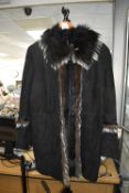 Sheering Leather & Fur Coat by Sandro Ferremo Size: XXXL