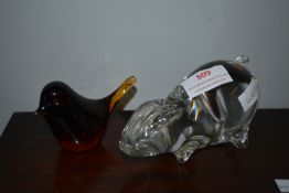 Wedgwood Glass Pig, and a Bird