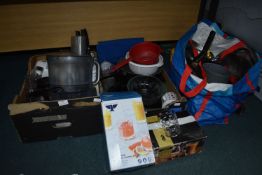 Two Boxes and a Bag of Kitchenware