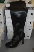 Lady's Black Stiletto Heeled Knee Boots Size: 7
