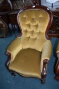 Victorian Mustard Upholstered Nursing Chair