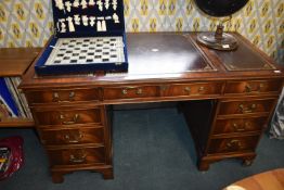 Writing Desk with Tooled Leather Insert Top