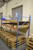 *One Bay of Pallet Racking 250x120cm x 2m tall Comprising Two Uprights, Four Beams, and Boards (
