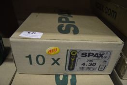 *10x Box of 200 Spax 4x30 Z2 Screws