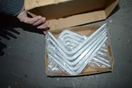 *Ten White Reinforced Shelving Brackets 200x150mm