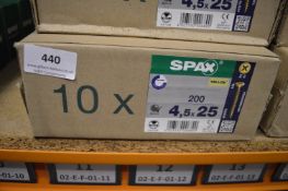*10x Box of 200 Spax 4.5x25 Z2 Screws