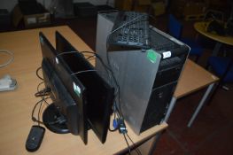 *Two Monitors, HP Z620 Desktop PC, Keyboard, and Mouse
