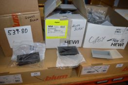 *Assorted Grey and Gloss Black Flush Fitting Handles to fit Recess 90x42mm