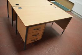 *Two Beech Effect Office Desks 75x150cm x 72cm tall