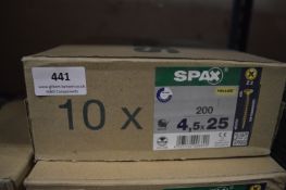 *10x Box of 200 Spax 4.5x25 Z2 Screws