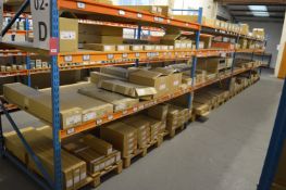 *Four Bays of Pallet Racking 250x120cm x 2m tall Comprising Five Uprights, Twenty-Four Beams (