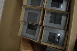 *Eight Grey Storage Drawers with Glass Fronts