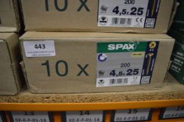 *10x Box of 200 Spax 4.5x25 Z2 Screws
