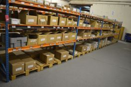 *Four Bays of Pallet Racking 250x120cm x 2m tall Comprising Five Uprights, Twenty-Four Beams (