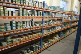 *Seven Bays of Pallet Racking 190x60cm x 2m tall Comprising Eight Uprights, Sixty Beams (contents
