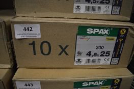 *10x Box of 200 Spax 4.5x25 Z2 Screws