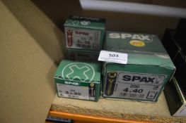 *Spax Screws (200) 4x40, (200) 3.5x20, (400) 3.5x16