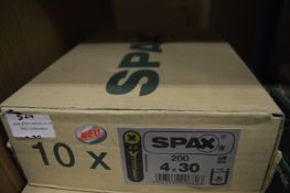 *10x Box of 200 Spax 4x30 Z2 Screws