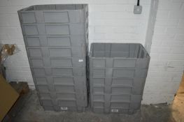 *Fifteen Grey Stackable Storage Boxes 59x40x22cm