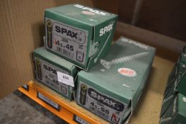 *2x Box of Spax 4.5x45 and 1x Box of 500 Spax 4.5x55 Screws