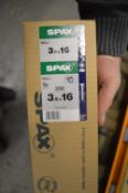 *5x Box of 200 Spax 3.5x16 Screws