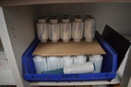 *Contents of Upper Shelves to Include Small Rolls of Clear Shrink Wrap, and Elastic Bands