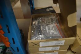 *2 Full and 1 Part Box of Polished Chrome Cabinet Hinges 64x35x2mm, and 50x28x1.5mm