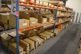 *Four Bays of Pallet Racking 250x120cm x 2m tall Comprising Five Uprights, Twenty-Six Beams (
