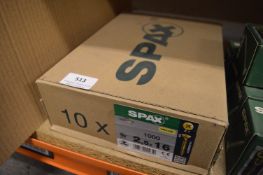 *10x Box of 1000 Spax 2.5x16 Z1 Yellow Screws