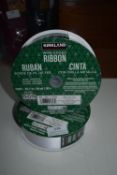 *Two Kirkland 45m Reels of Wire Edged WHite Ribbon