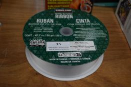 *45m Roll of Kirkland Wire Edged White Ribbon